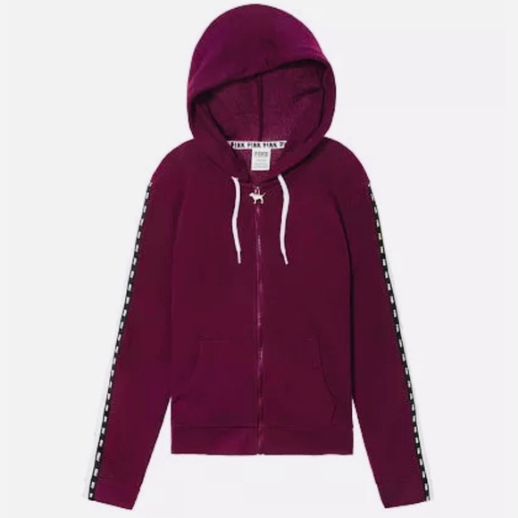 VS PINK Snap Sleeve Perfect Full Zip Hoodie Small - Picture 7 of 7